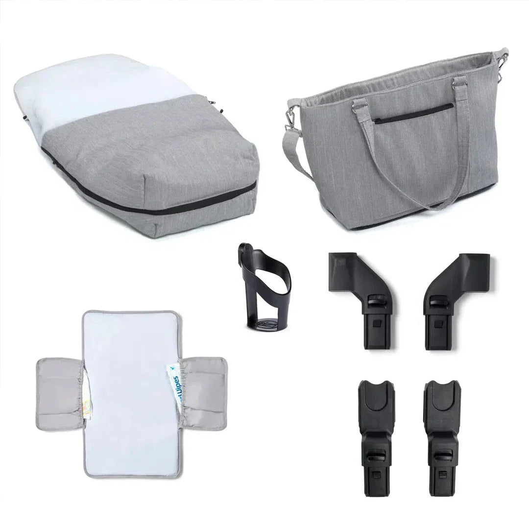 Babymore Memore V2 13 Piece Pecan i-Size Car Seat with Isofix Base - Silver