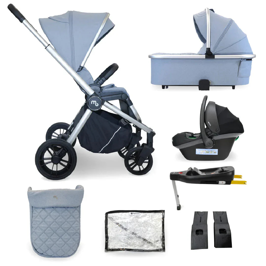 My Babiie MB450i 3-in-1 Travel System with Base - Steel Blue