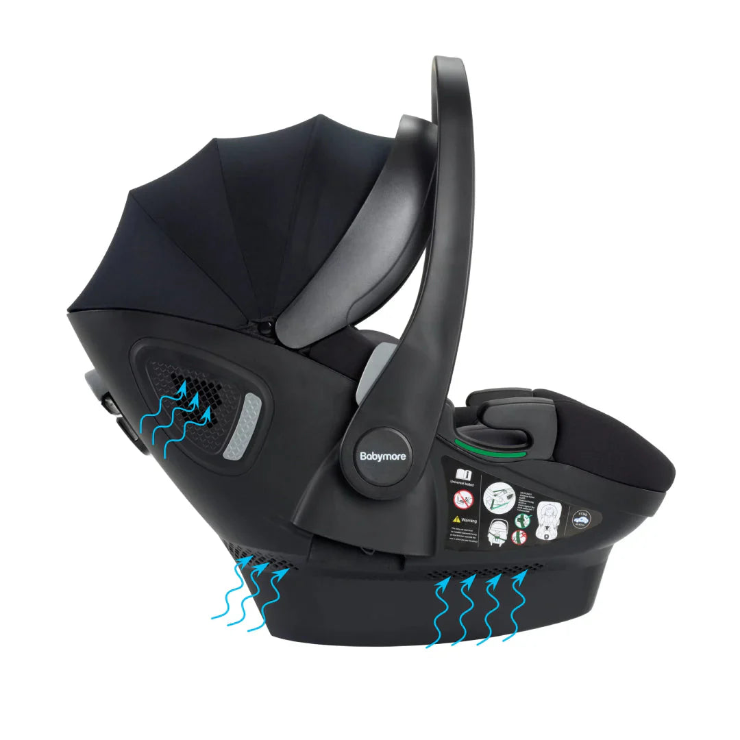 Babymore Chia Travel System Pecan with Base – Pearl Grey