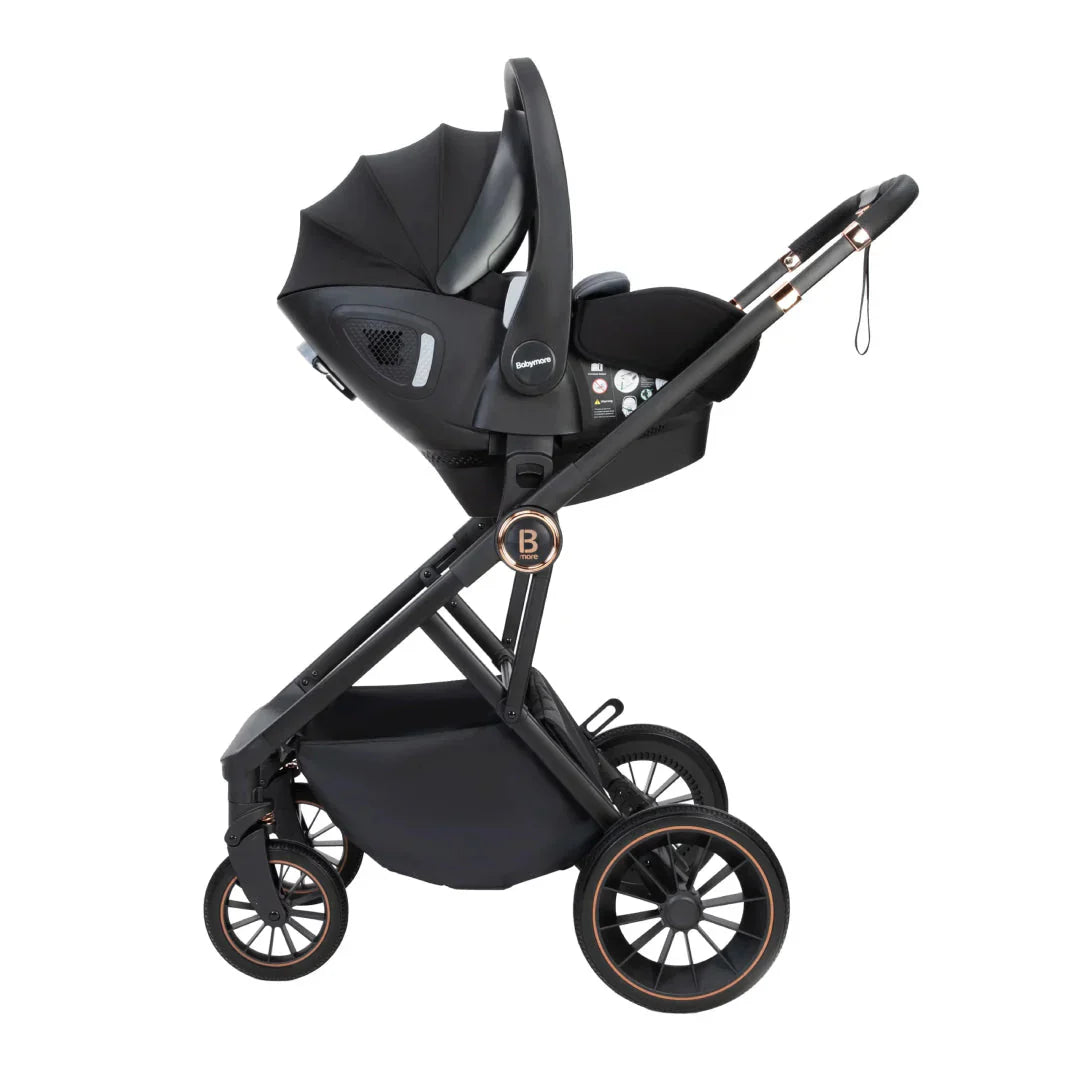 Babymore Chia Travel System Pecan with Base – Pearl Grey