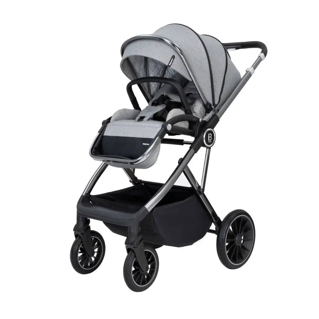Babymore Chia Travel System Pecan with Base – Pearl Grey