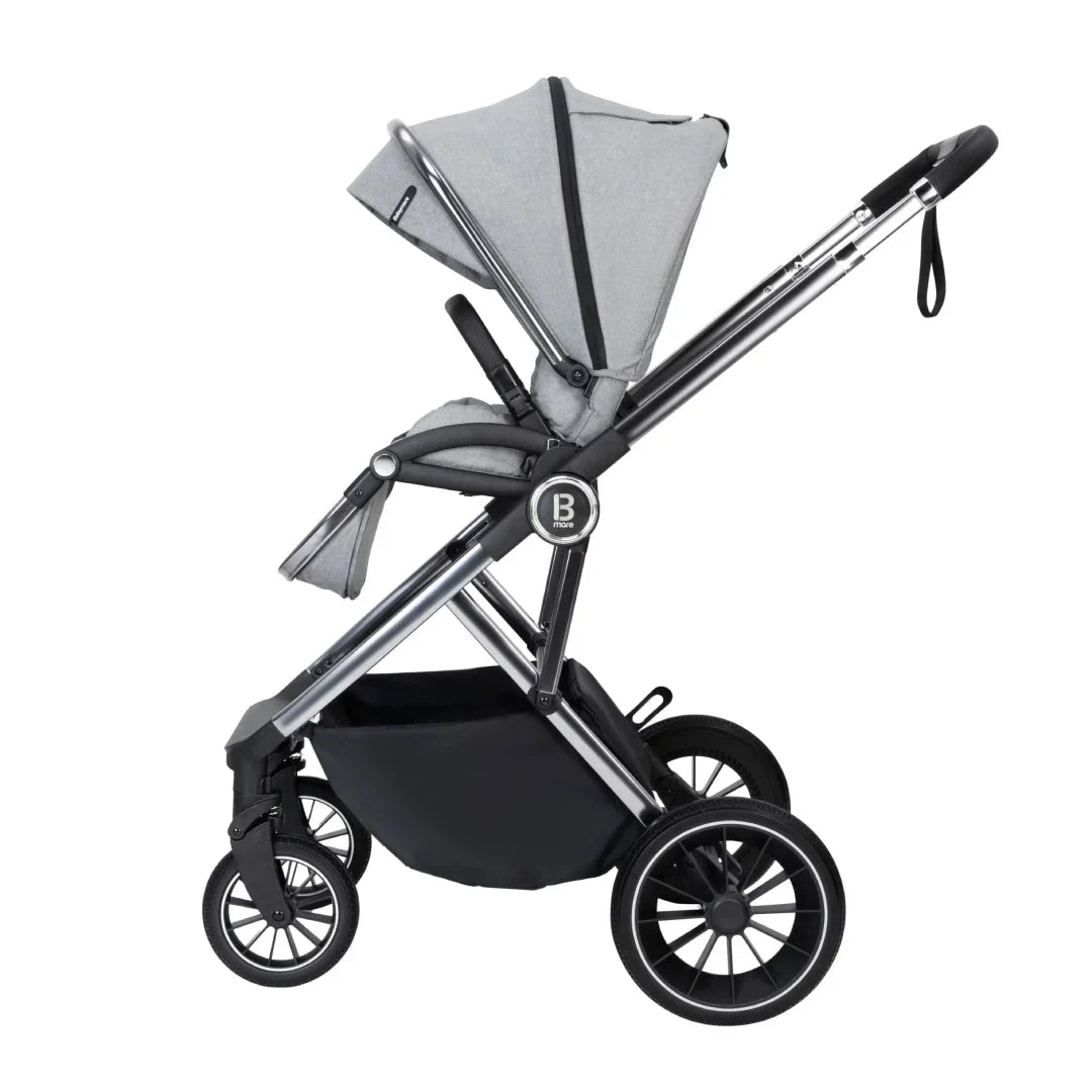 Babymore Chia Travel System Pecan with Base – Pearl Grey