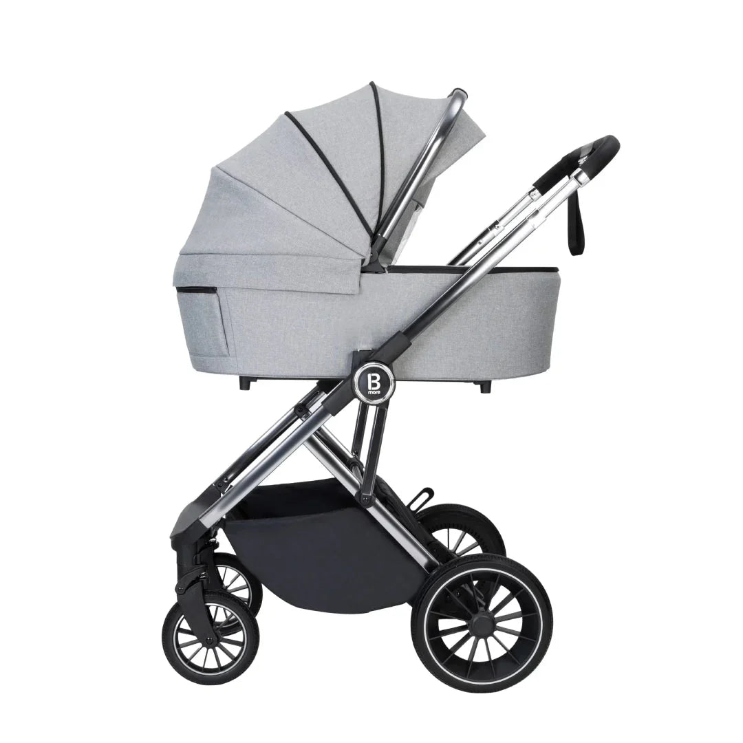 Babymore Chia Travel System Pecan with Base – Pearl Grey