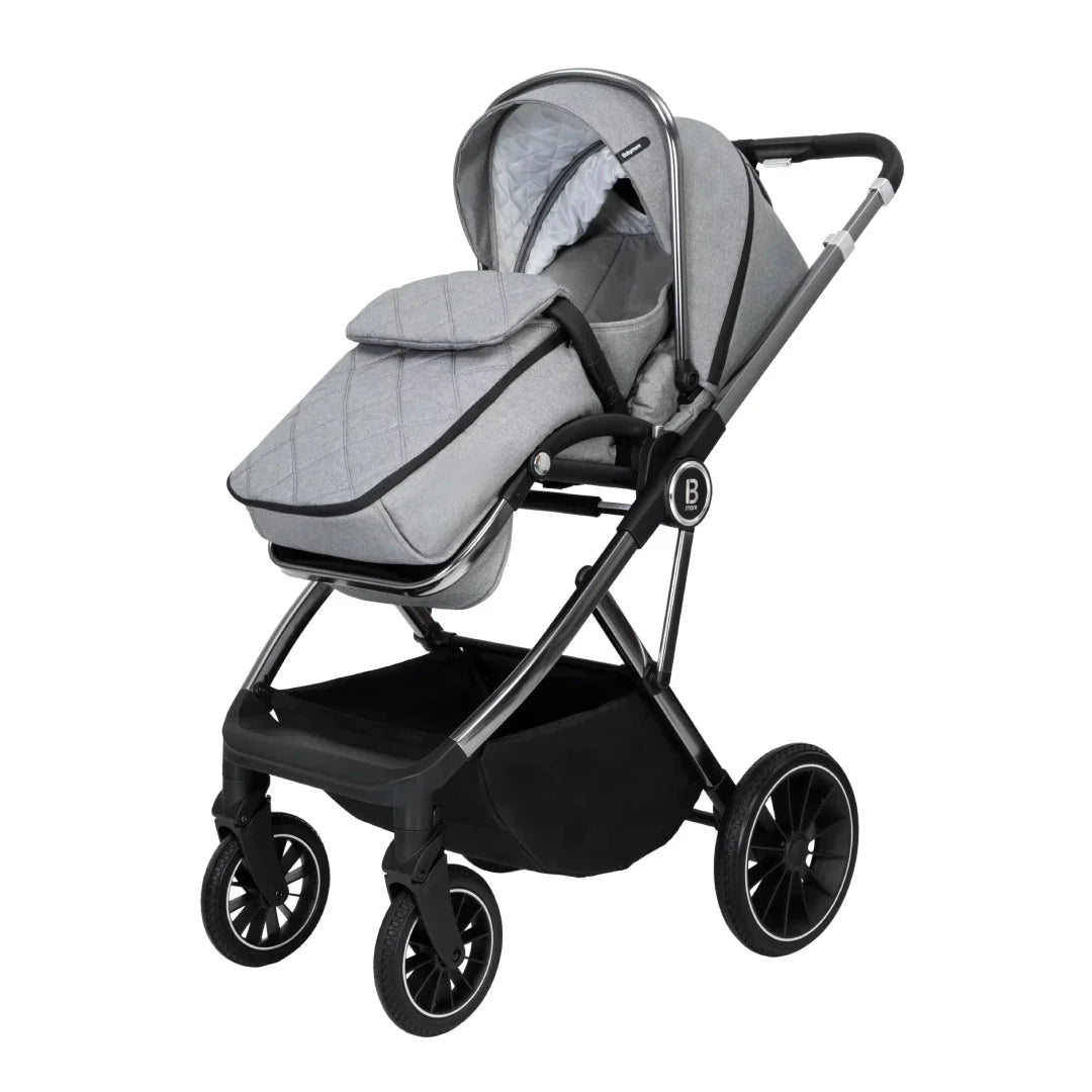 Babymore Chia Travel System Pecan with Base – Pearl Grey