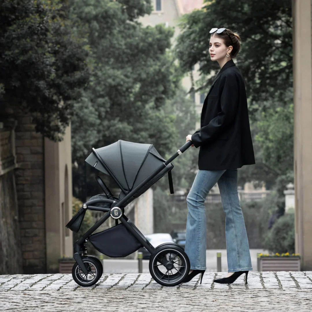 Babymore Kai Travel System Pecan with Base  – Forest Grey