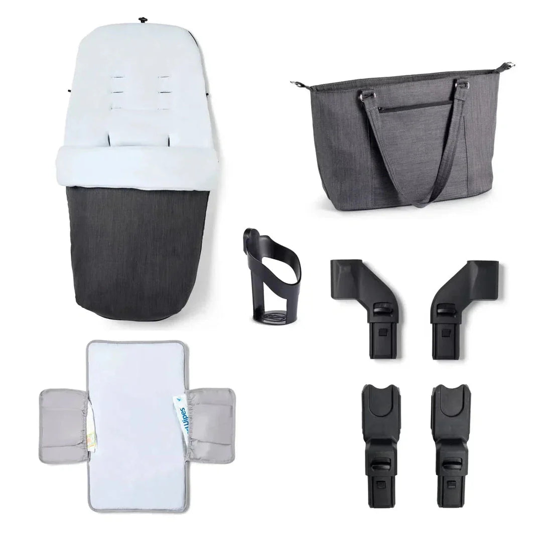 Babymore Memore V2 11 Piece Pram Pushchair - Chrome