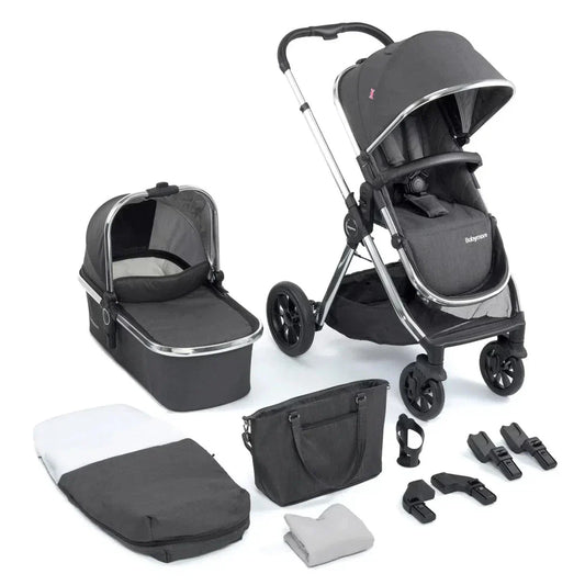 Babymore Memore V2 11 Piece Pram Pushchair - Chrome