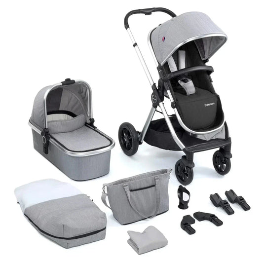 Babymore Memore V2 11 Piece Pram Pushchair - Silver