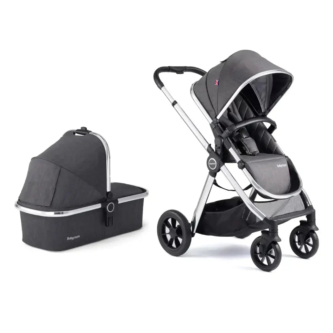 Babymore Memore V2 13 Piece Pecan i-Size Car Seat with Isofix Base - Chrome