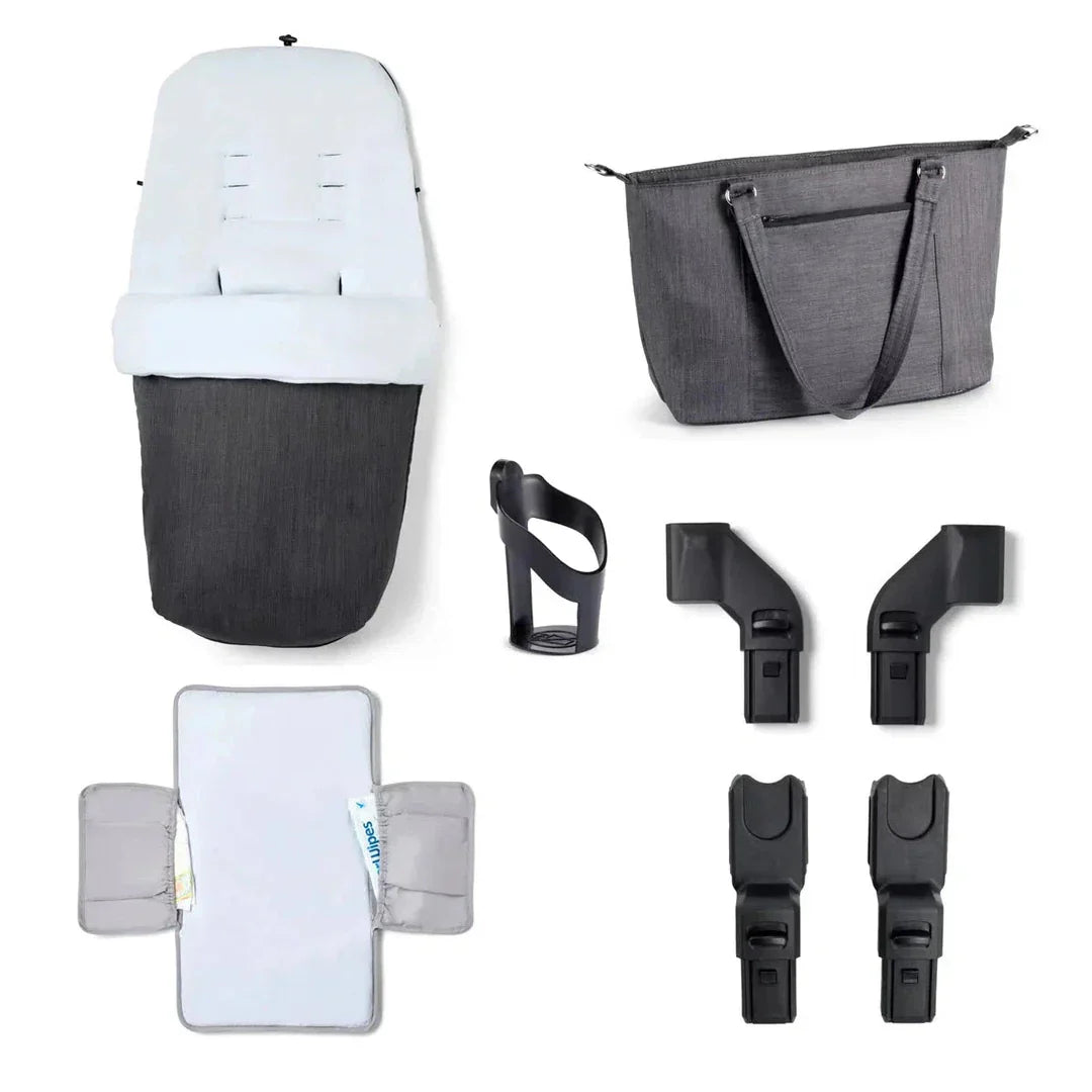 Babymore Memore V2 13 Piece Pecan i-Size Car Seat with Isofix Base - Chrome