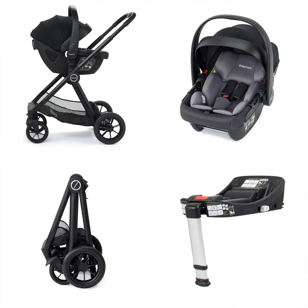 Babymore Mimi Travel System Coco i-Size Car Seat with Isofix Base - Black