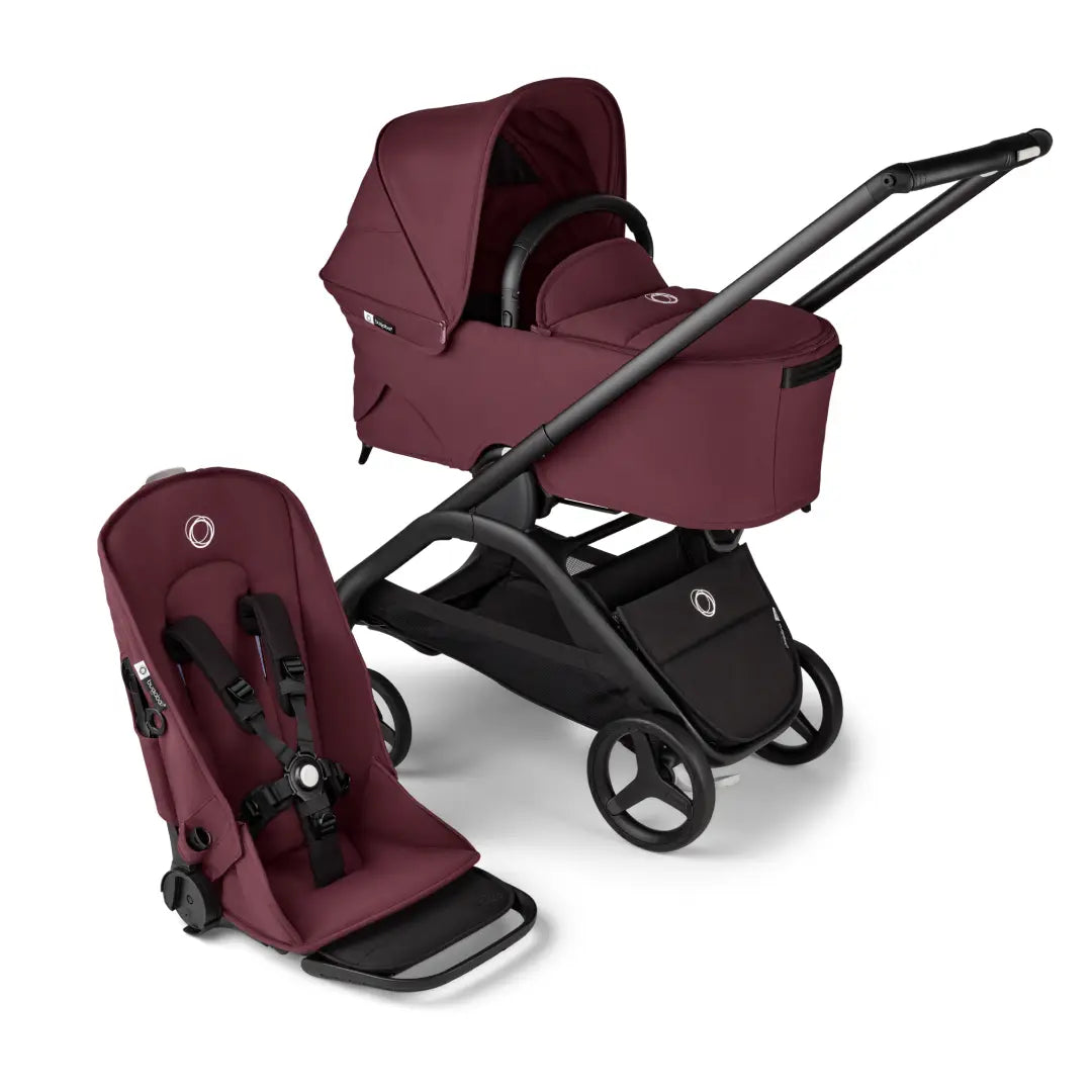 Bugaboo Dragonfly Carrycot And Seat Pushchair - Dark Cherry