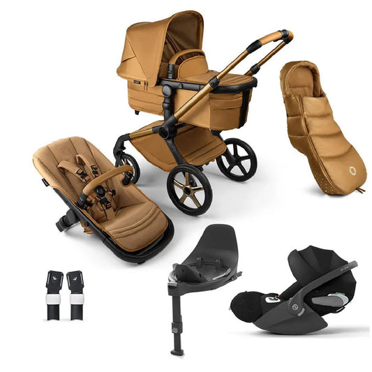 Bugaboo Fox 5 Complete Noir Limited Edition Cybex Cloud T Car Seat & Accessory Bundle - Amber Glow